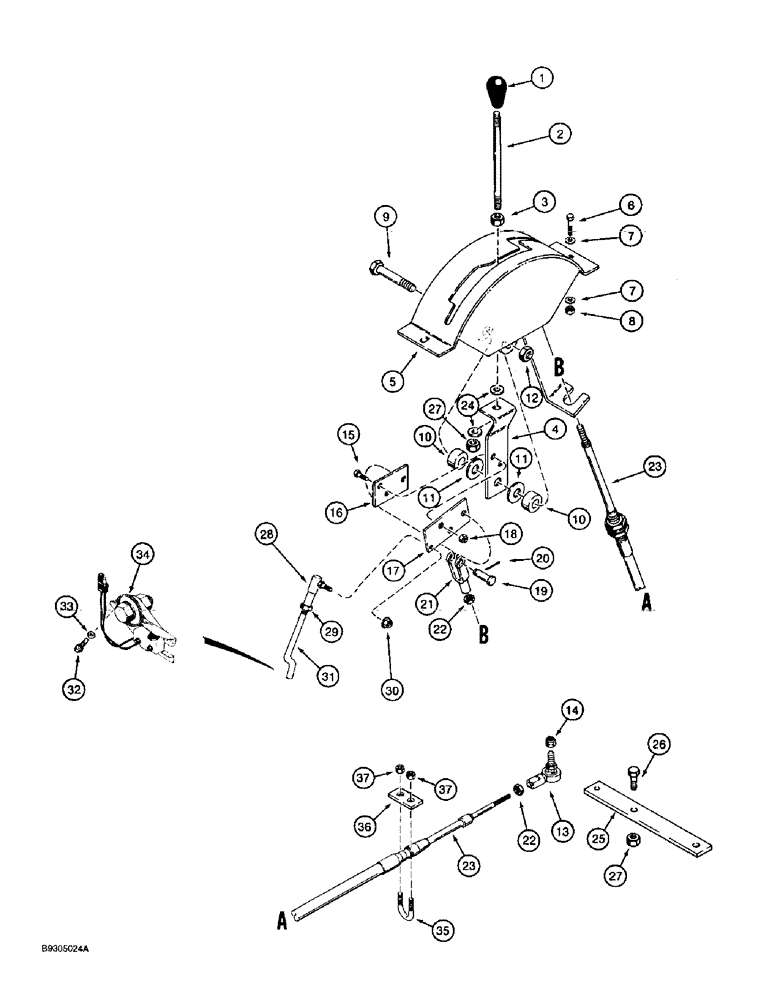 Схема запчастей Case 560 - (9-054) - ATTACHMENT SPEED CONTROL (09) - CHASSIS/ATTACHMENTS