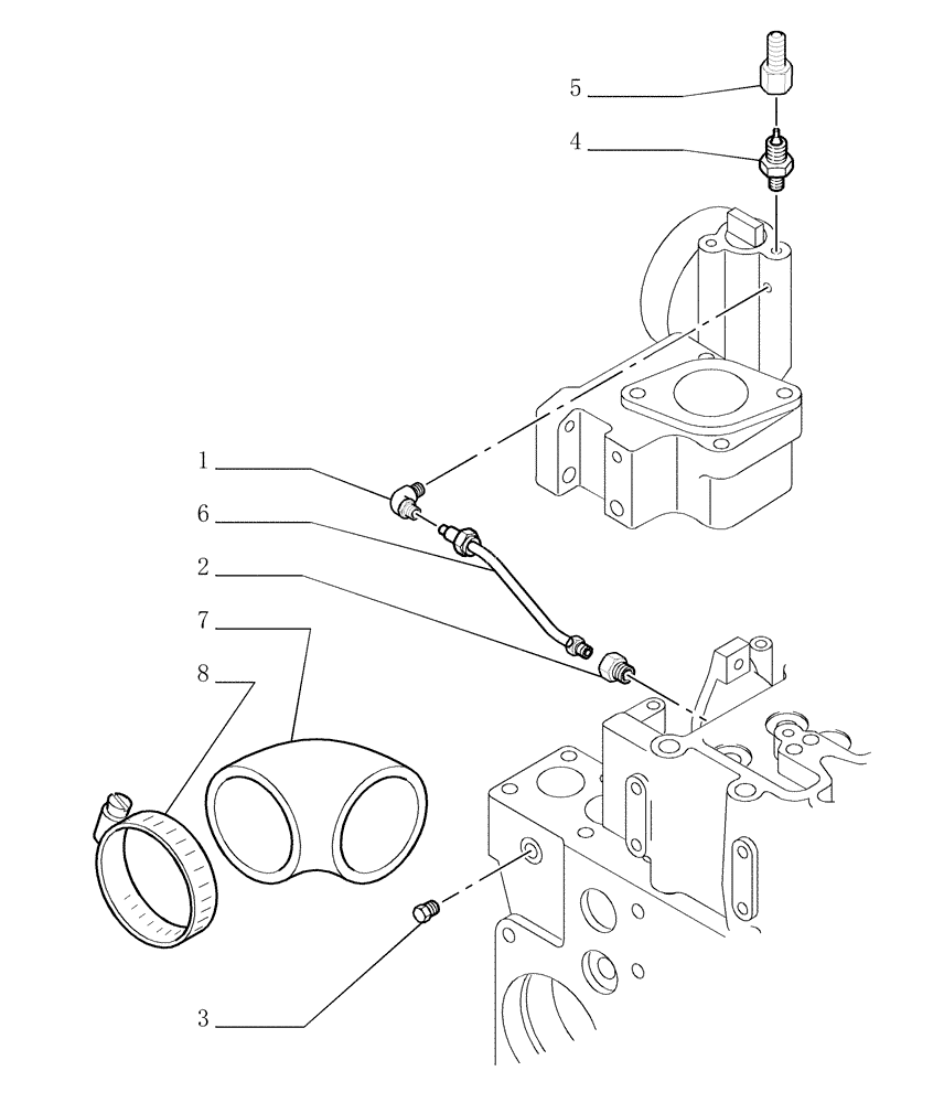 Схема запчастей Case 1850K LT - (0.323[01]) - PIPING - ENGINE COOLING SYSTEM (01) - ENGINE