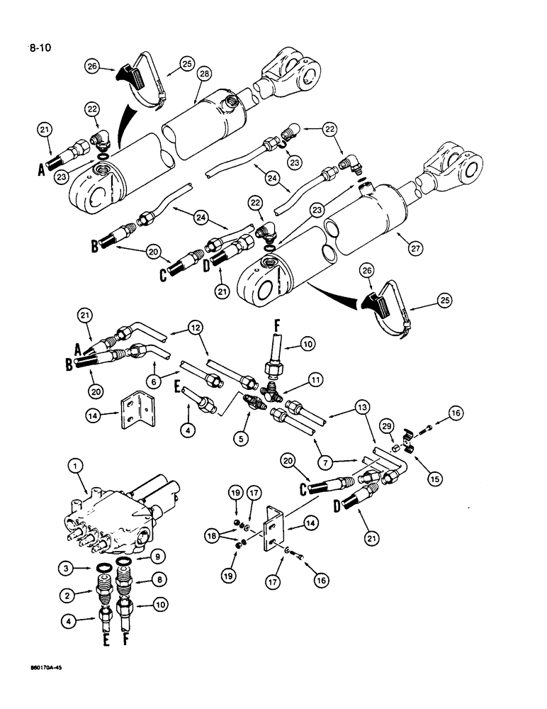 Схема запчастей Case W14B - (8-10) - HYDRAULIC CIRCUIT, LOADER LIFT (08) - HYDRAULICS