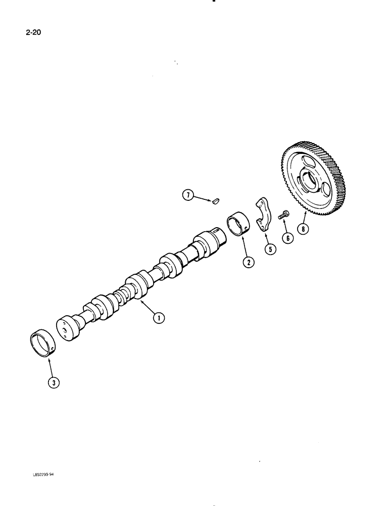 Схема запчастей Case W11B - (2-020) - CAMSHAFT, 4-390 ENGINE, 4T-390 ENGINE (02) - ENGINE