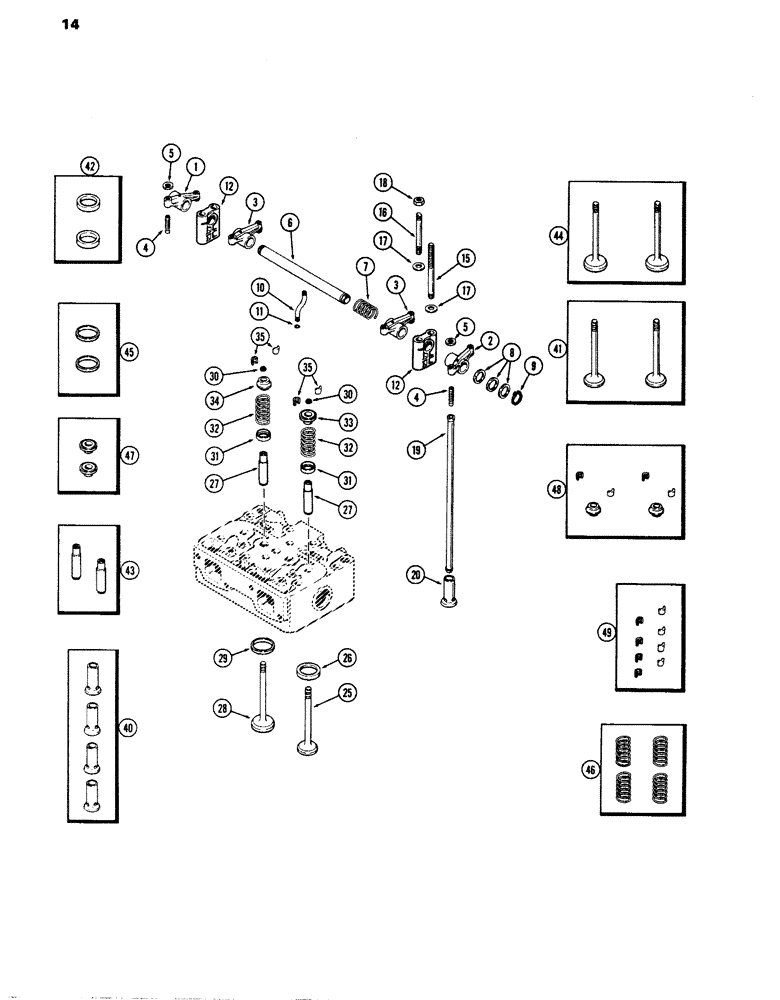 Схема запчастей Case W14 - (014) - VALVE MECHANISM, (336B) DIESEL ENGINE (02) - ENGINE