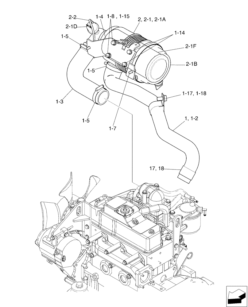 Схема запчастей Case CX36B - (01-016[00]) - CLEANER ASSY, AIR - CANOPY (10) - ENGINE