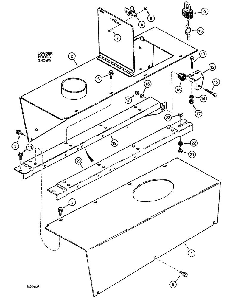 Схема запчастей Case 1150E - (9-060) - HOOD (09) - CHASSIS/ATTACHMENTS