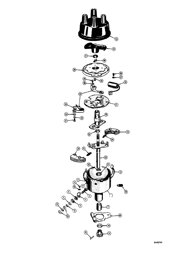 Схема запчастей Case 310F - (034) - A49015 DISTRIBUTOR (06) - ELECTRICAL SYSTEMS