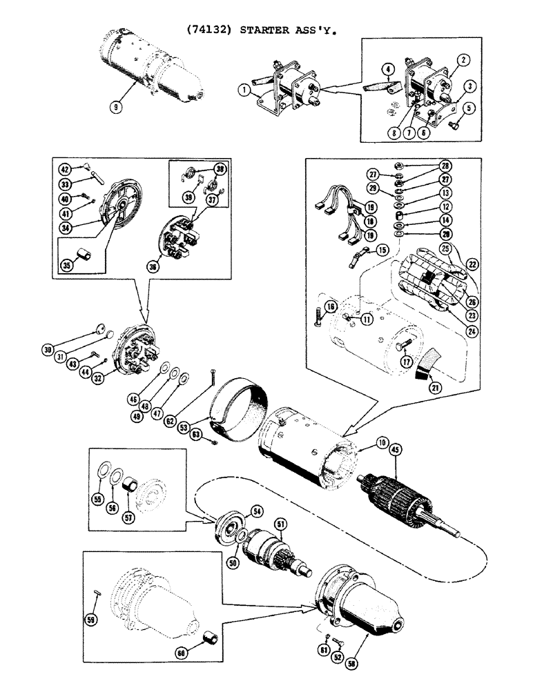 Схема запчастей Case 1000C - (072) - 74132 STARTER ASSEMBLY (06) - ELECTRICAL SYSTEMS