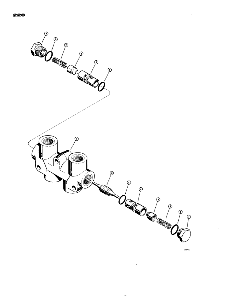 Схема запчастей Case 1150 - (228) - D47256 CHECK VALVE (07) - HYDRAULIC SYSTEM