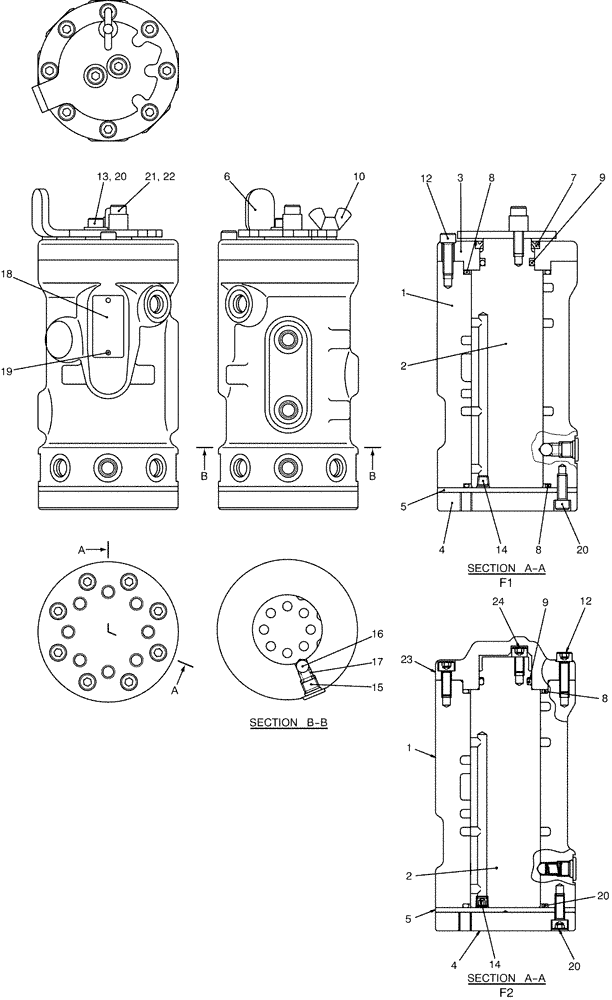 Схема запчастей Case CX36B - (07-044) - VALVE ASSY, SELECTOR (35) - HYDRAULIC SYSTEMS