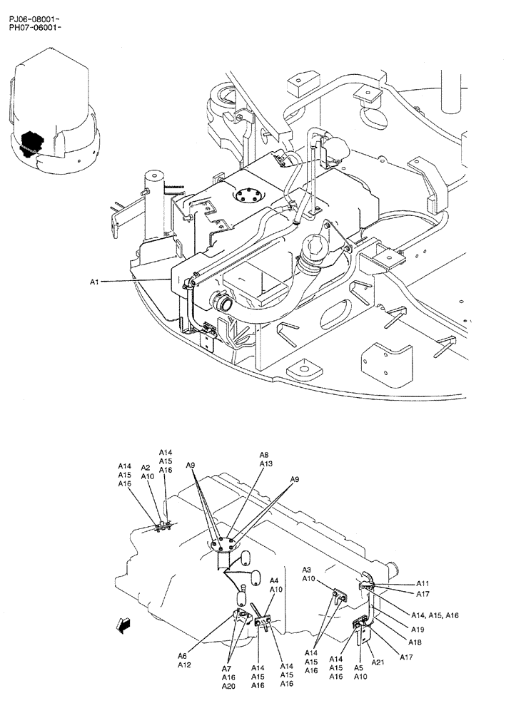 Схема запчастей Case CX50B - (01-016) - TANK ASSY, FUEL (CAB) (PH20P00017F1) (05) - SUPERSTRUCTURE