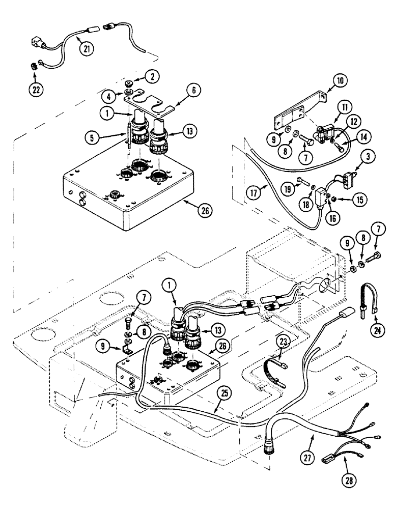 Схема запчастей Case 580SK - (4-60) - ELECTRICAL SYSTEM, PRESTIGE/SERVOPOWER (04) - ELECTRICAL SYSTEMS