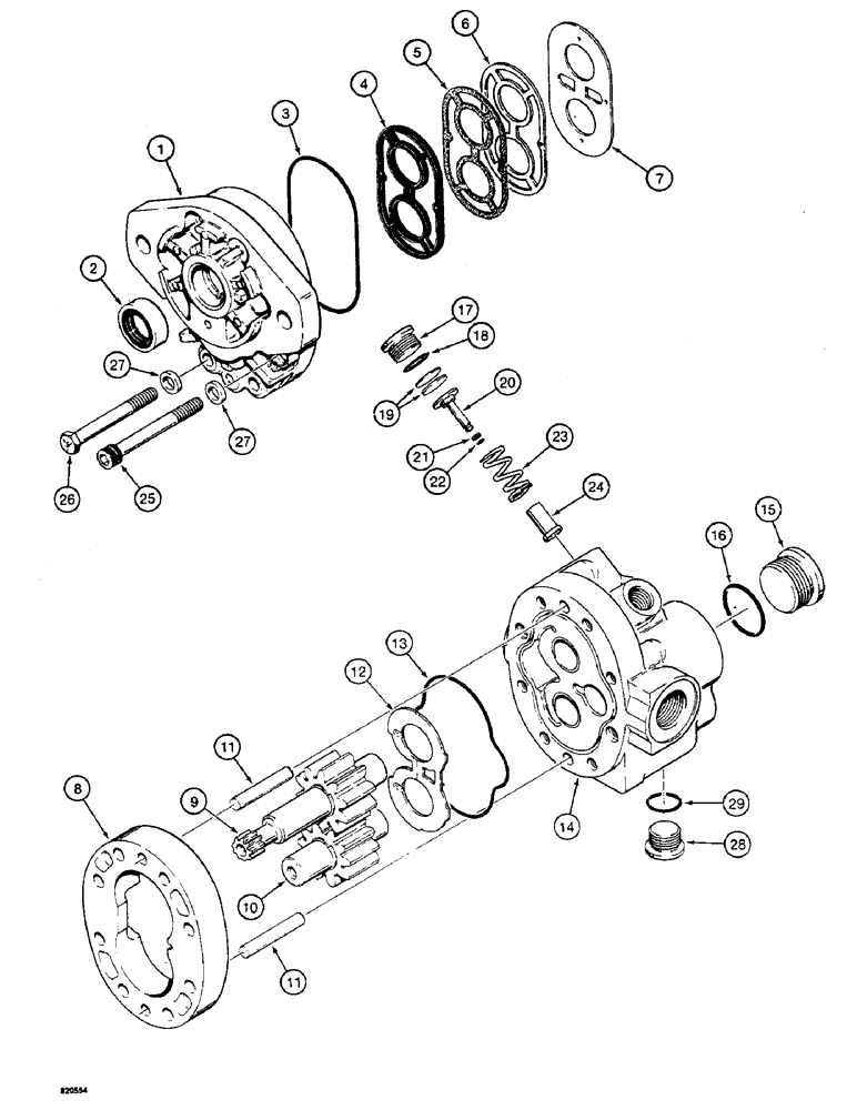 Схема запчастей Case W4 - (138) - H626895 HYDRAULIC PUMP (08) - HYDRAULICS