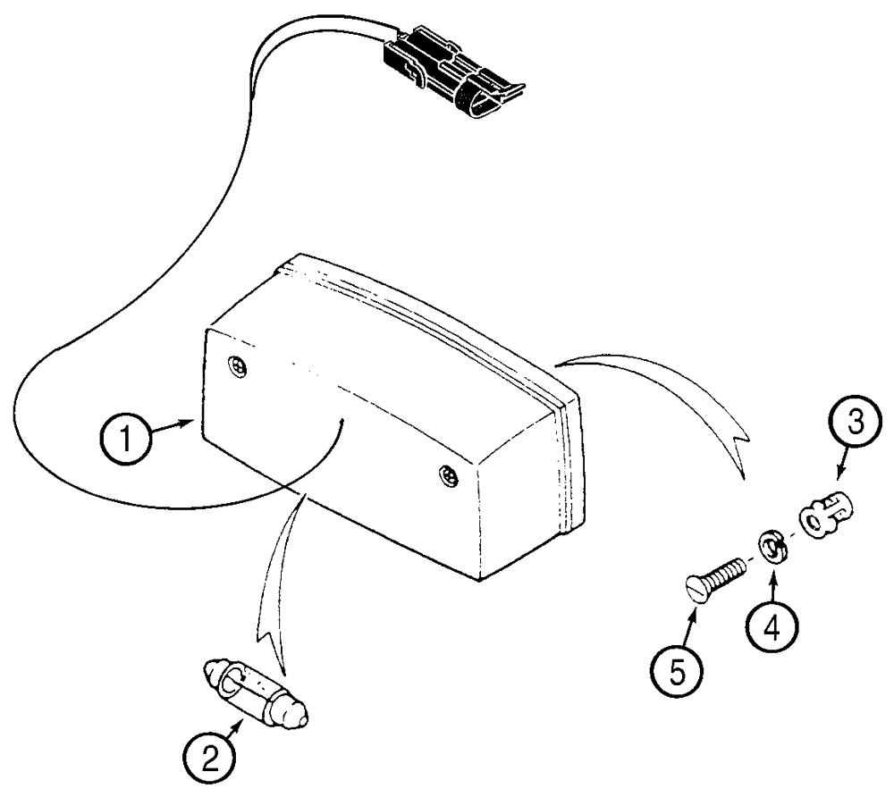 Схема запчастей Case 621D - (04-25) - LAMP - LICENSE PLATE (04) - ELECTRICAL SYSTEMS