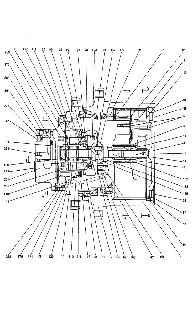 Схема запчастей Case CX50B - (08-021) - MOTOR ASSEMBLY (PROPELLING) P/N PH15V00012F1 ELECTRICAL AND HYDRAULIC COMPONENTS