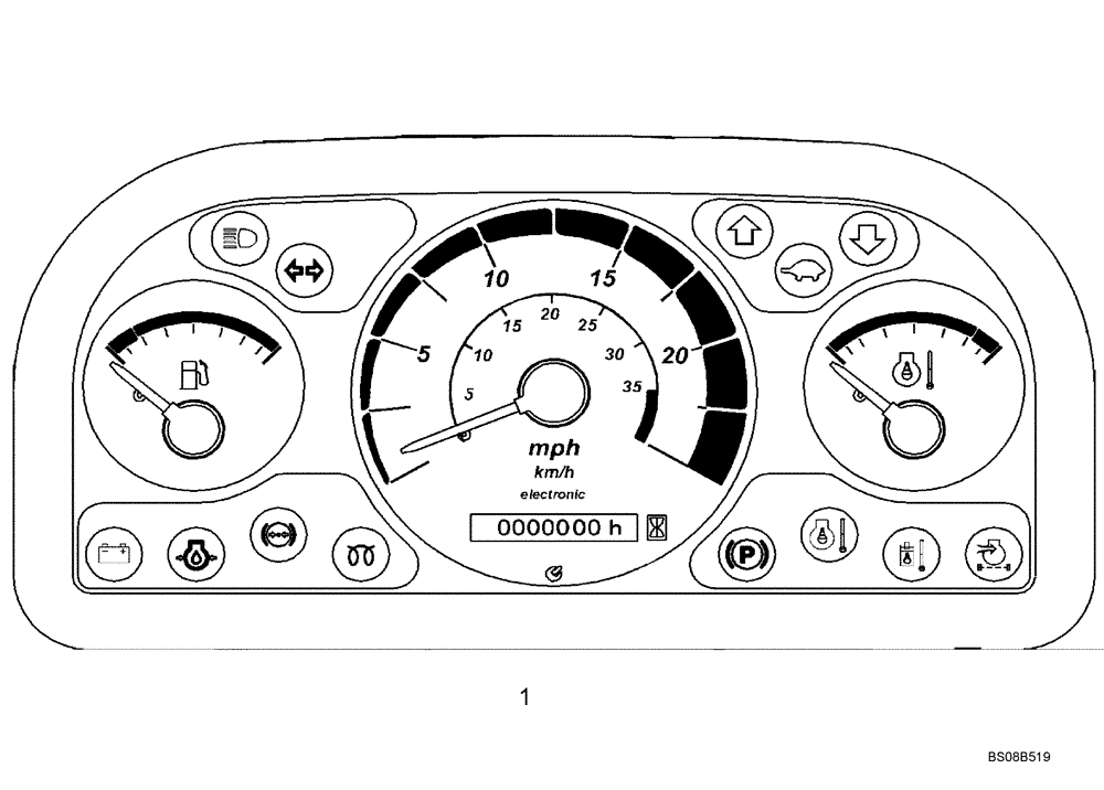 Схема запчастей Case 121E - (32.407[8765762200]) - DASHBOARD FAST GEAR (55) - ELECTRICAL SYSTEMS