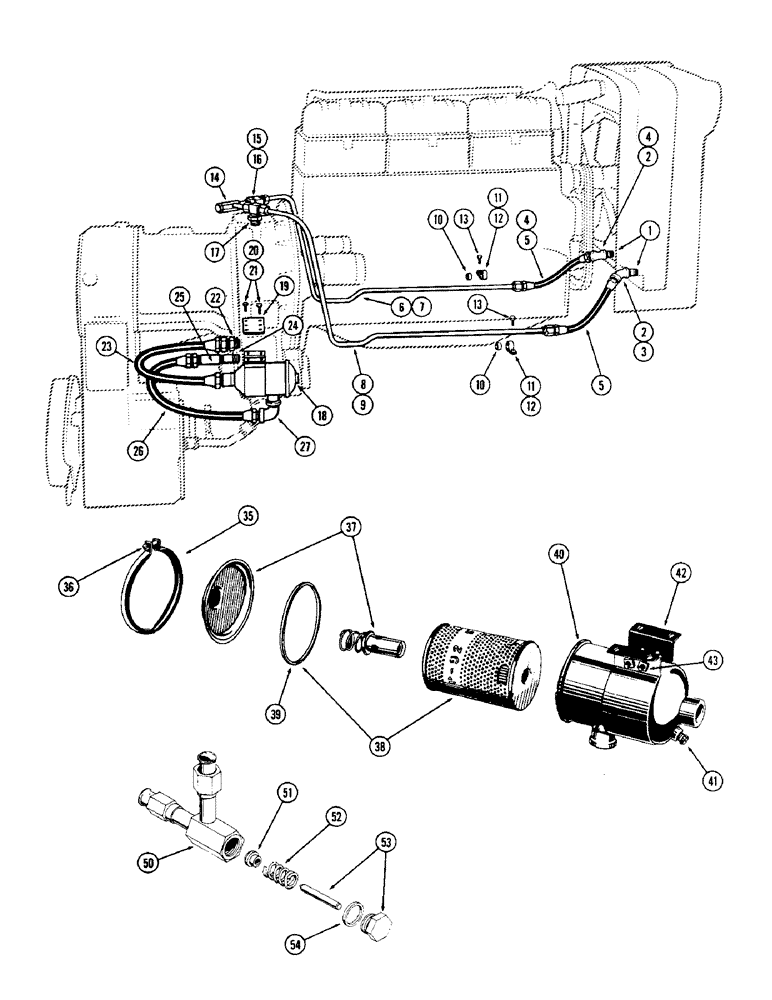 Схема запчастей Case W10 - (066) - TRANSMISSION OIL HOSES AND TUBES (06) - POWER TRAIN