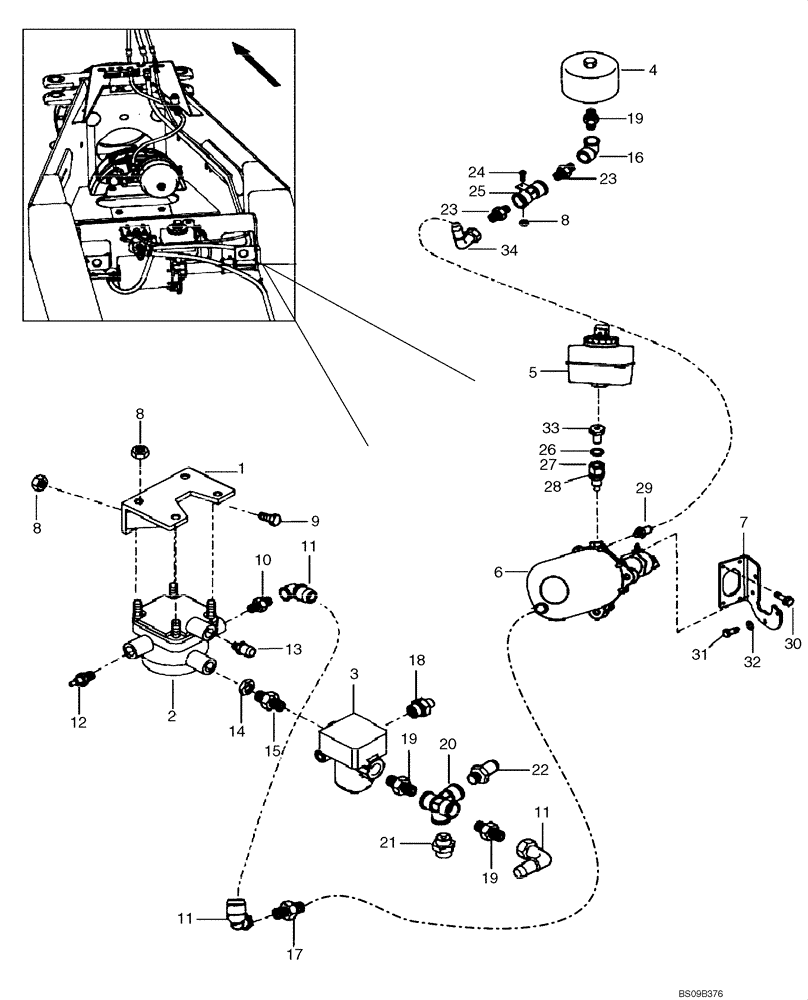 Схема запчастей Case 330B - (47A07002320[001]) - CONVERTERS, REAR CHASSIS WET BRAKE (P.I.N. HHD0330BN7PG57000 AND AFTER) (84196634) (09) - Implement / Hydraulics / Frame / Brakes