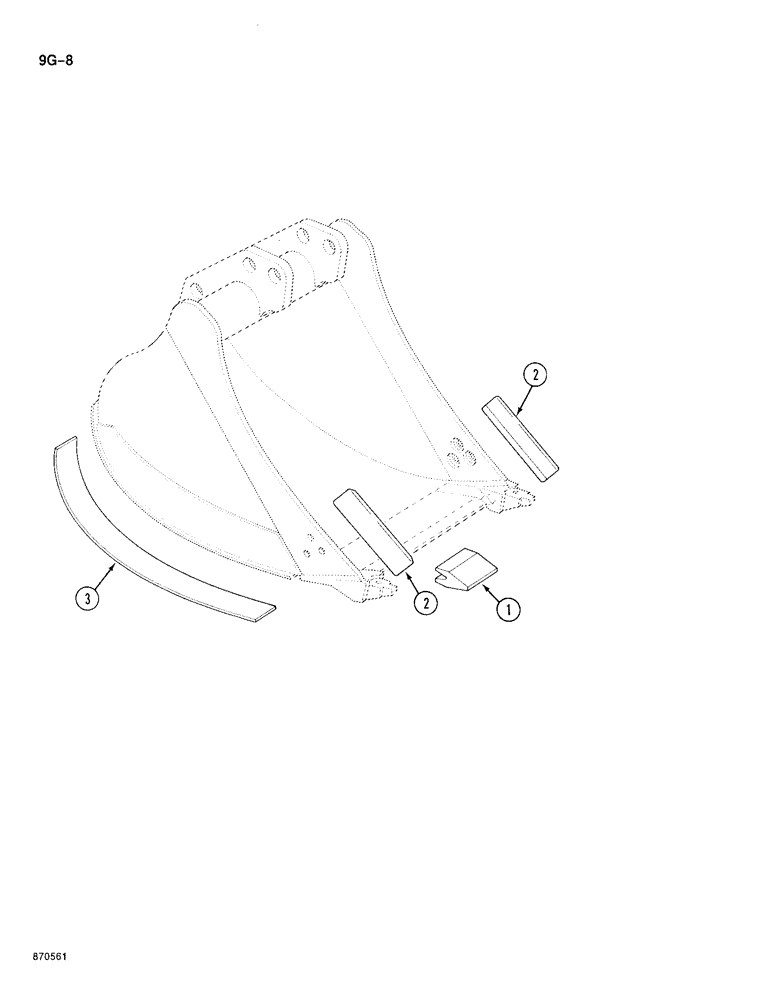 Схема запчастей Case 688 - (9G-08) - BUCKET REINFORCEMENT PARTS (09) - CHASSIS