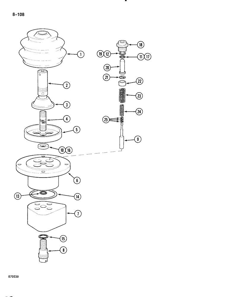 Схема запчастей Case 888 - (8-108) - HAND CONTROL VALVE, P.I.N. FROM 15265 AND AFTER (08) - HYDRAULICS