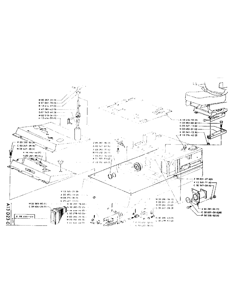 Схема запчастей Case 75P - (011) - CAB CONTROL EQUIPMENT (05) - UPPERSTRUCTURE CHASSIS