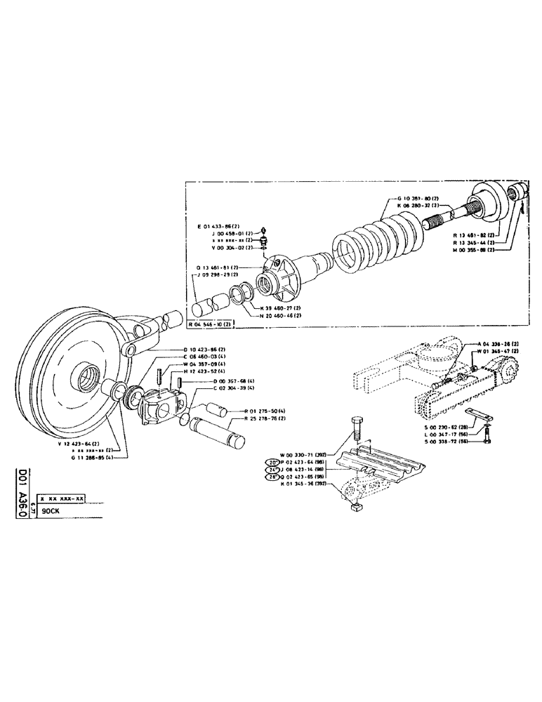 Схема запчастей Case 90CL - (051) - NO DESCRIPTION PROVIDED (04) - UNDERCARRIAGE