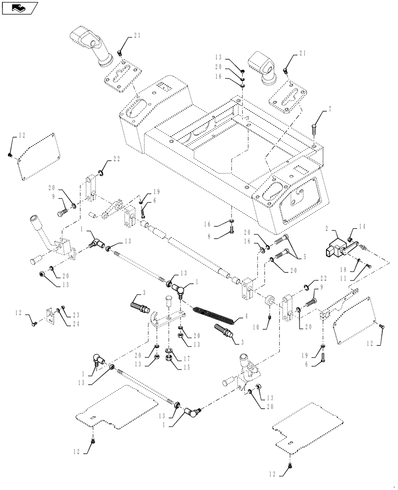 Схема запчастей Case DV207 - (29.200.01[02]) - CONTROL LEVER FASTENERS (29) - HYDROSTATIC DRIVE