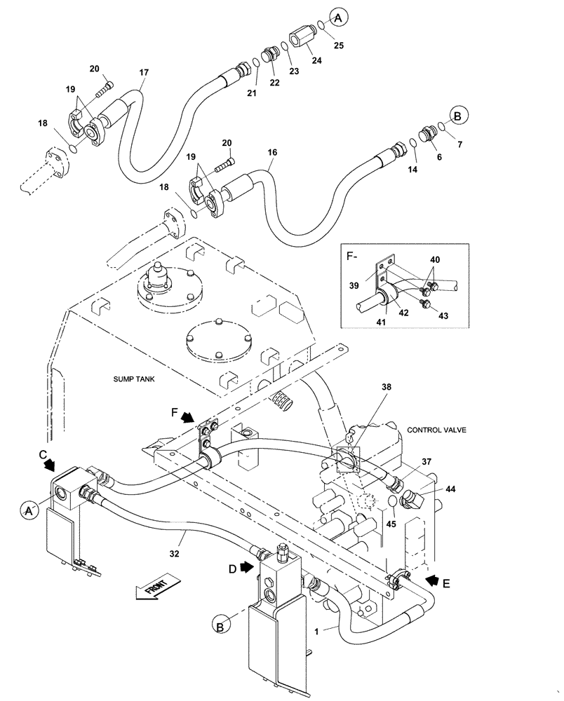 Схема запчастей Case CX350C - (08-028[02]) - HYDRAULIC CIRCUIT - SINGLE ACTING CIRCUIT - OPTIONAL (08) - HYDRAULICS