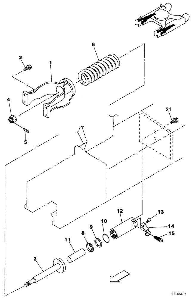 Схема запчастей Case CX240B - (05-08) - TRACK - ADJUSTER (11) - TRACKS/STEERING