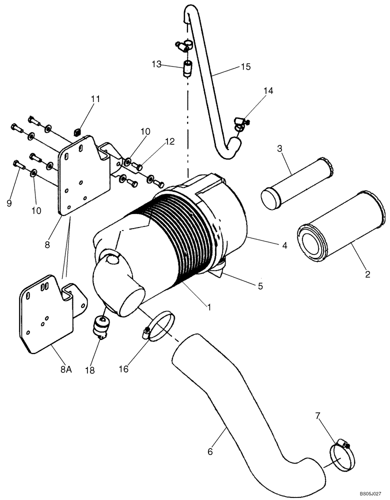 Схема запчастей Case 440 - (02-04) - AIR CLEANER - ENGINE (02) - ENGINE