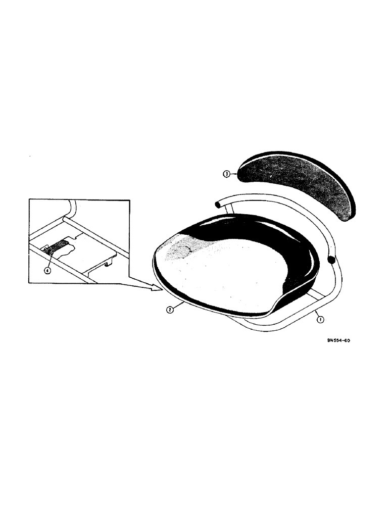 Схема запчастей Case 420B - (180) - BACKHOE SEAT (18) - ATTACHMENT ACCESSORIES