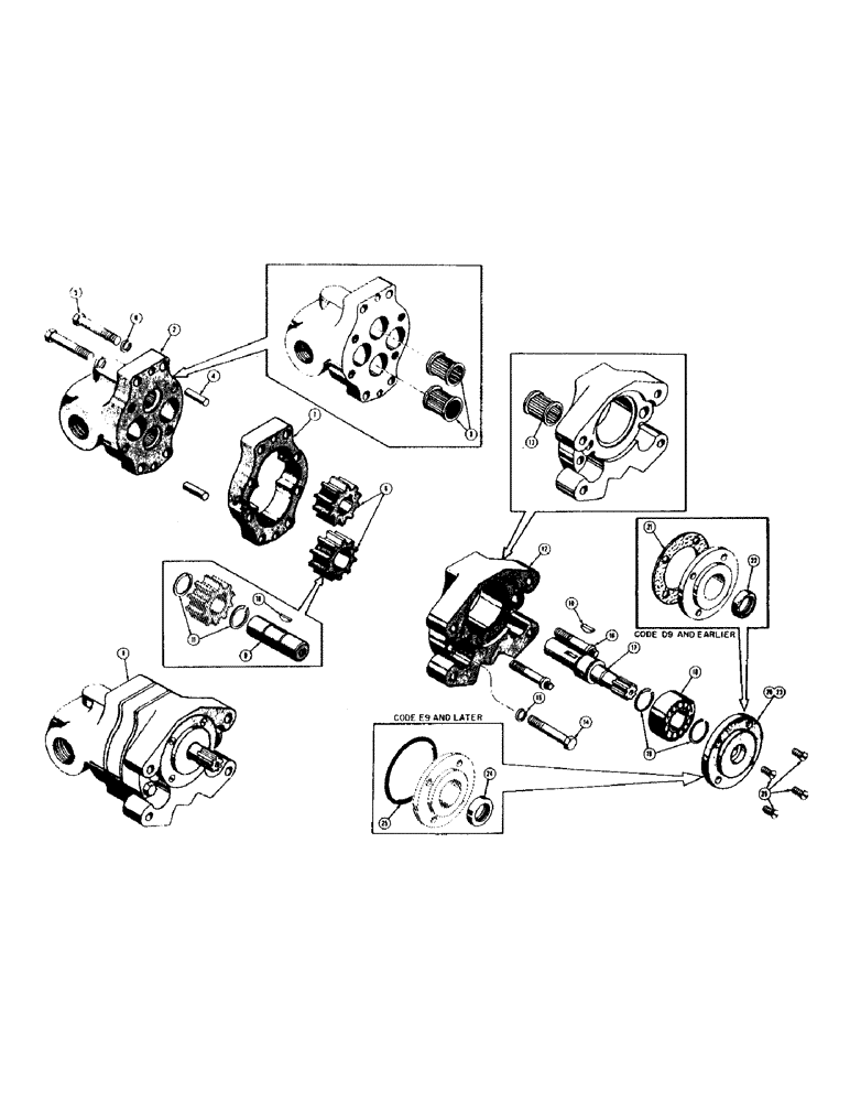 Схема запчастей Case 500 - (186) - 31614 HYDRAULIC PUMP (19 G.P.M.) (07) - HYDRAULIC SYSTEM