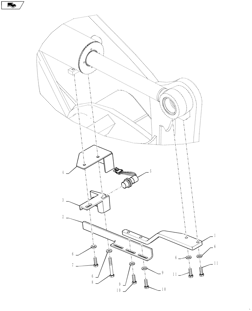 Схема запчастей Case 621F - (55.415.AA[01]) - CONTROL, RETURN-TO-DIG (Z-BAR) (55) - ELECTRICAL SYSTEMS