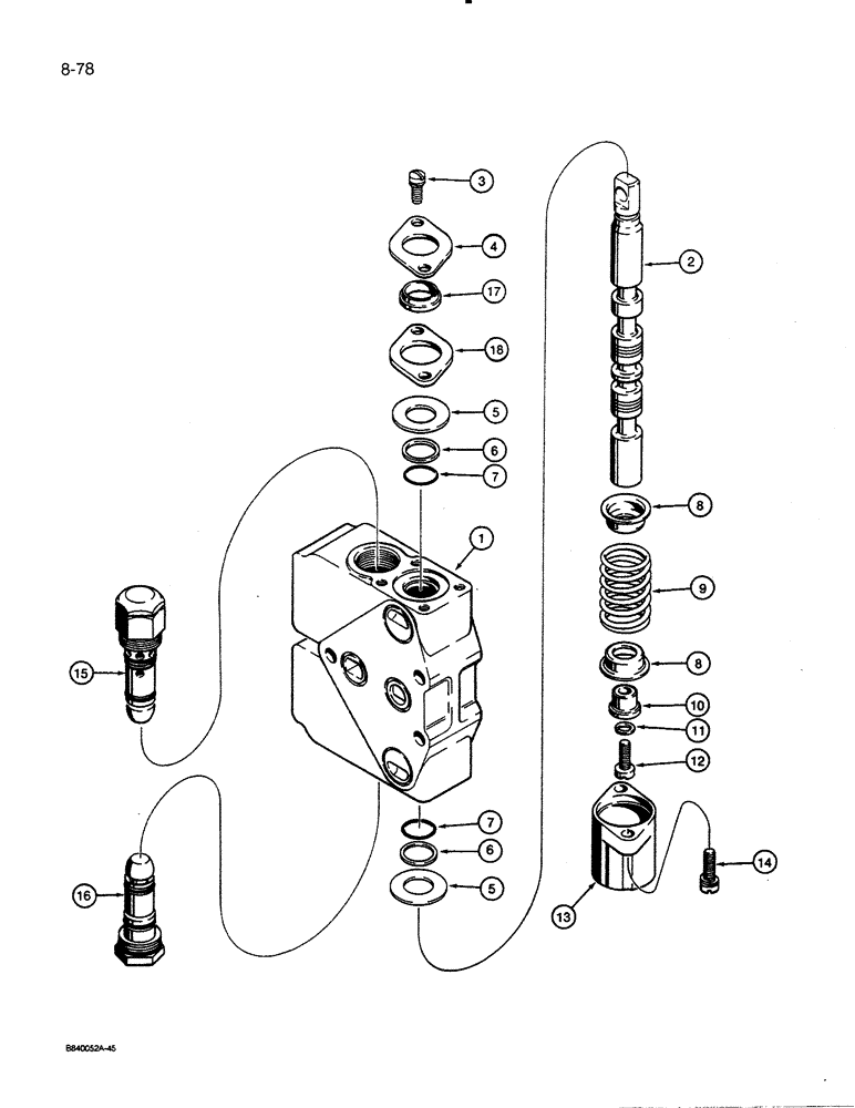 Схема запчастей Case 450C - (8-78) - AUXILIARY SECTIONS (08) - HYDRAULICS