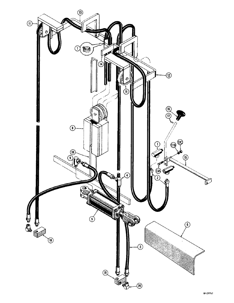 Схема запчастей Case 430 - (66) - SIDE SHIFTER ATTACHMENT HYDRAULICS, 21 FOOT 6 INCH MAST 