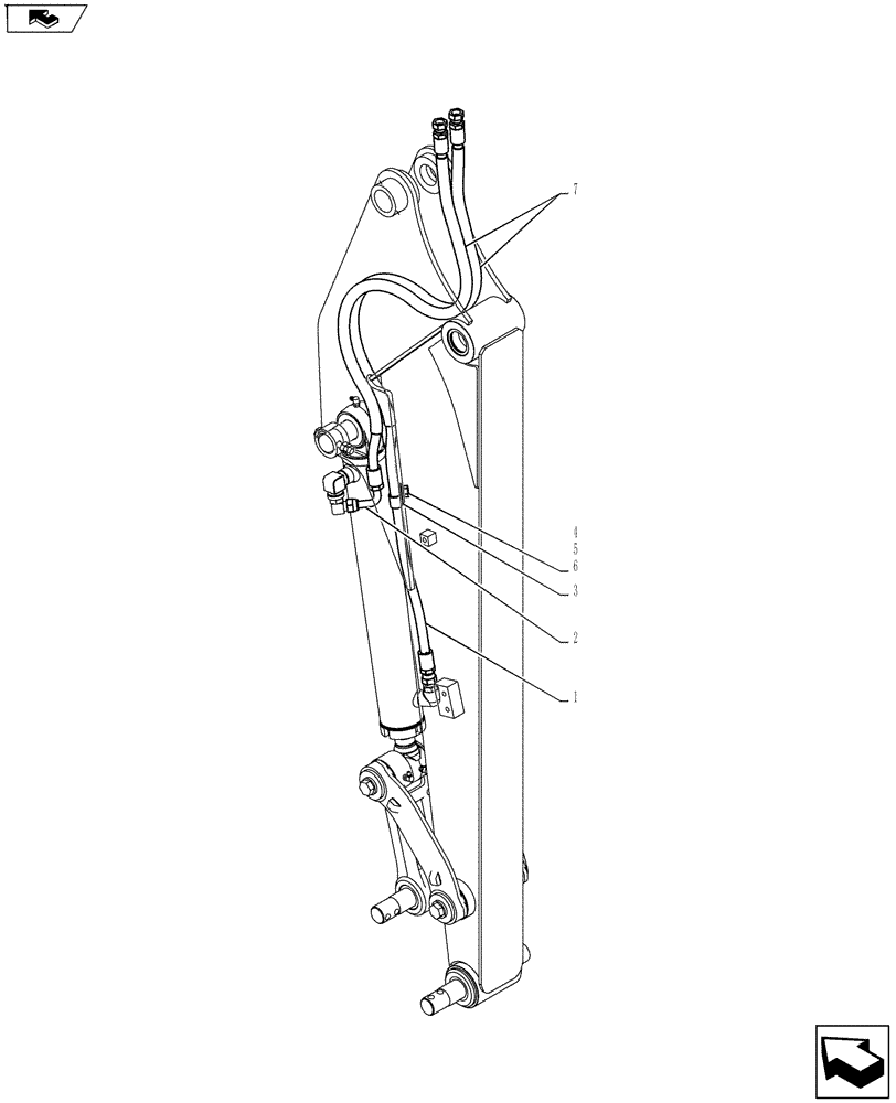 Схема запчастей Case CX27B ASN - (35.702.16) - HYD LINES, ARM 1.37M (35) - HYDRAULIC SYSTEMS