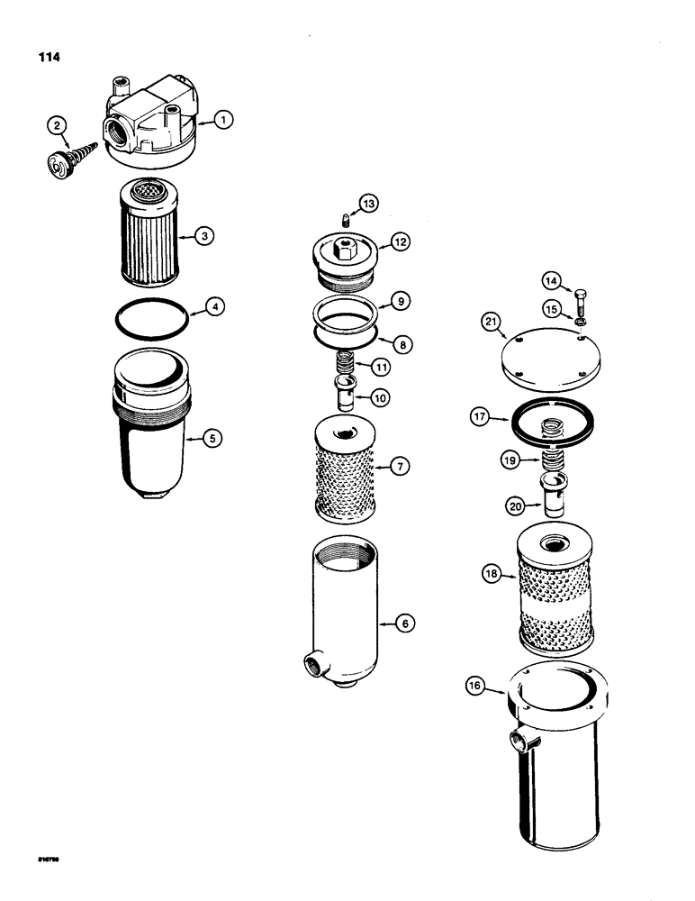 Схема запчастей Case 850C - (114) - OIL FILTERS, R35926 OIL FILTER - SUCTION LINE (03) - TRANSMISSION