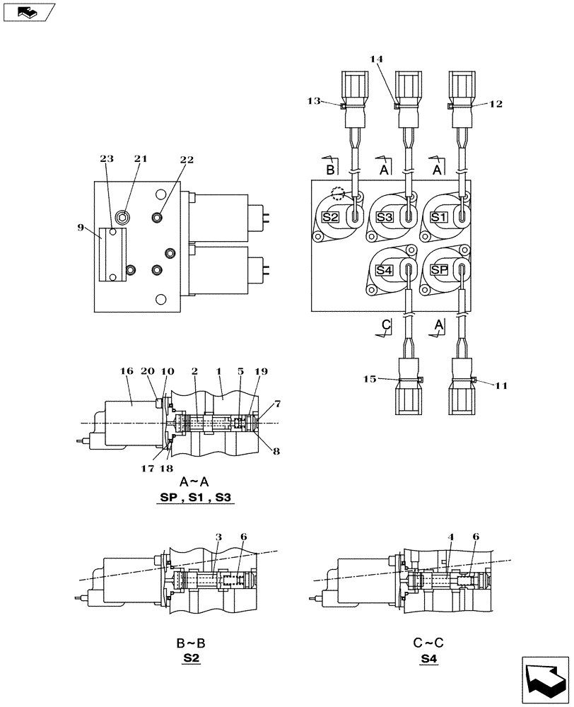 Схема запчастей Case CX235C SR - (35.350.12) - SOLENOID VALVE (35) - HYDRAULIC SYSTEMS