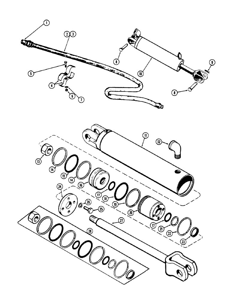 Схема запчастей Case 530CK - (140) - 2-1/2" X 8" REMOTE HYDRAULIC CYLINDER (35) - HYDRAULIC SYSTEMS