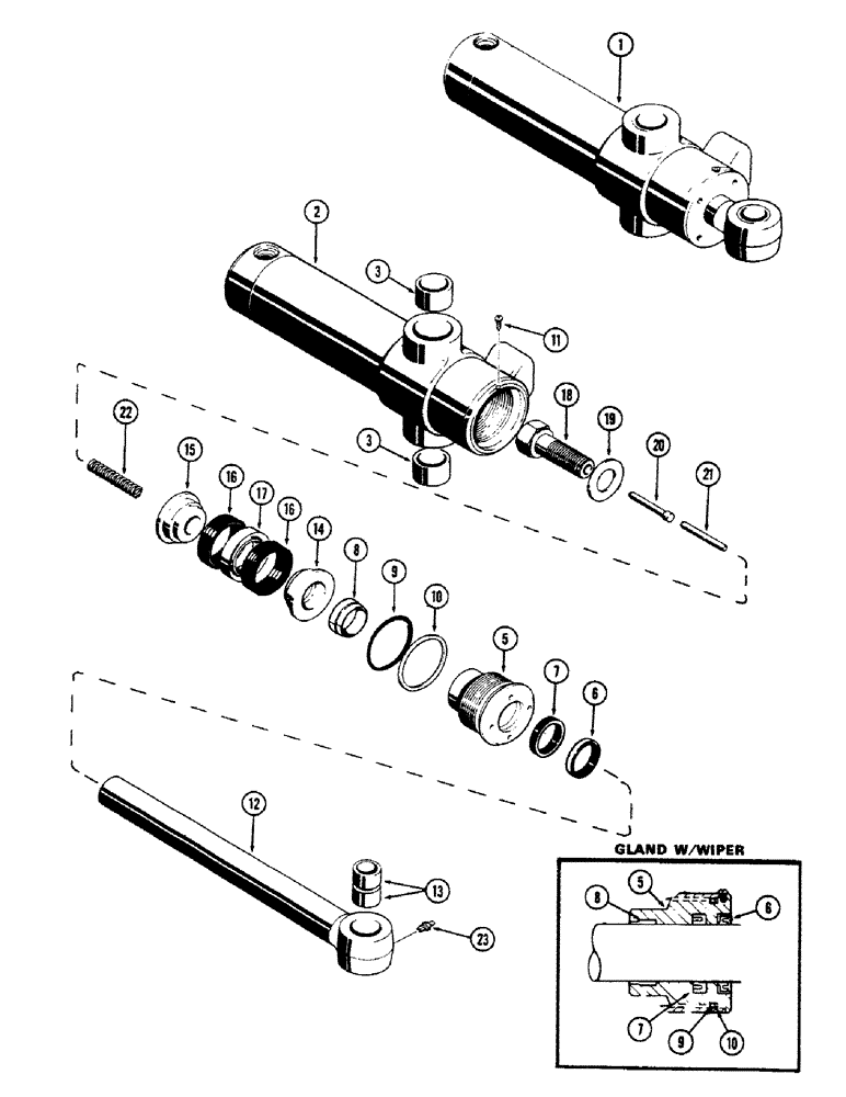 Схема запчастей Case 680CK - (302) - G32675 & G32676 BACKHOE SWING CYLINDERS (35) - HYDRAULIC SYSTEMS