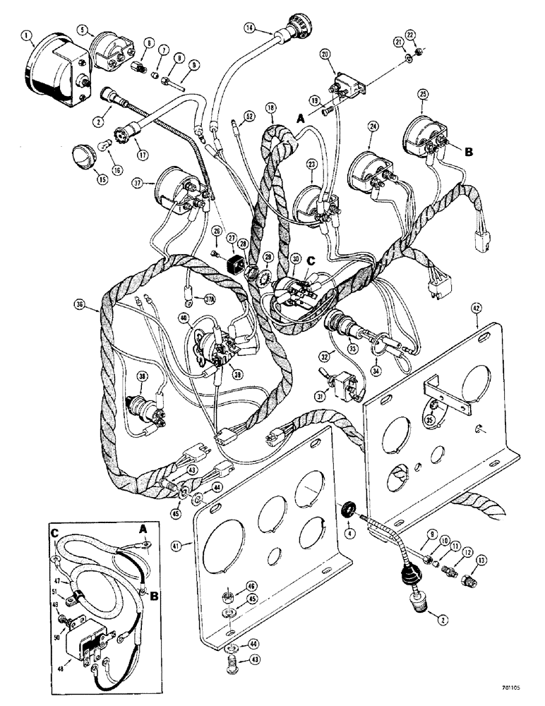 Схема запчастей Case 680CK - (052) - INSTRUMENT PANEL (55) - ELECTRICAL SYSTEMS