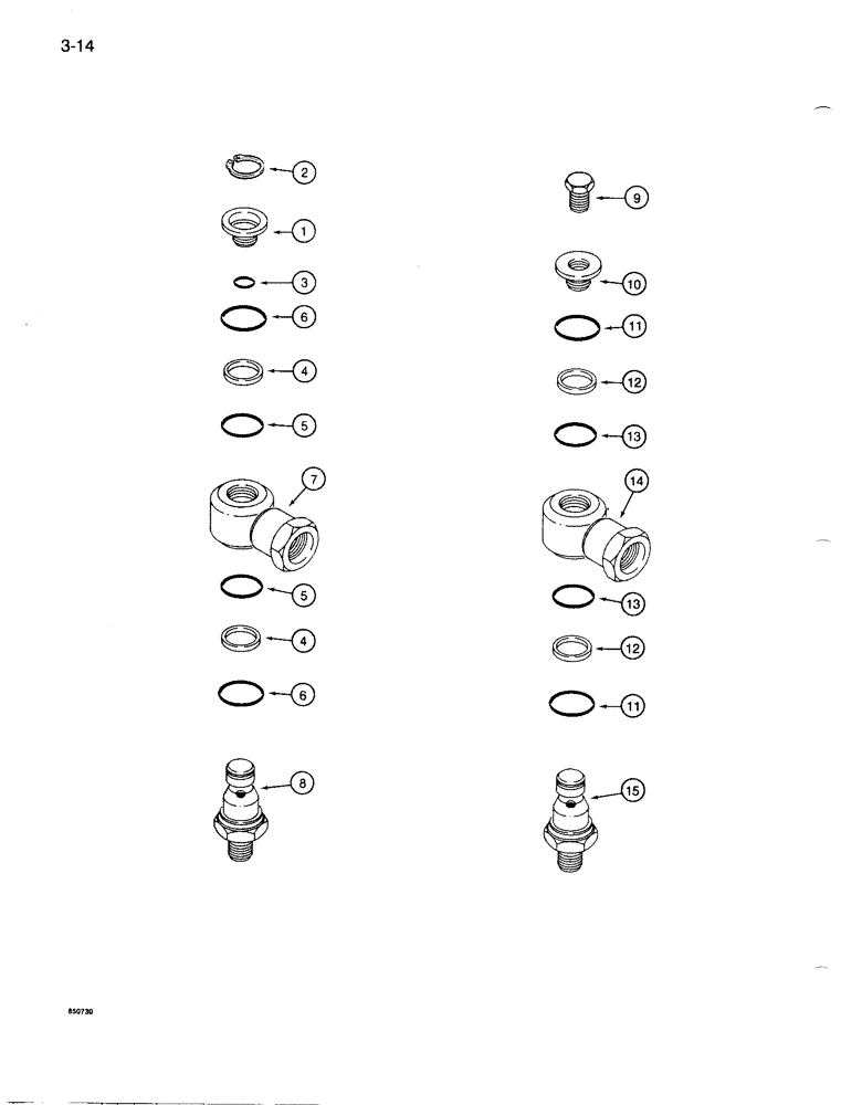 Схема запчастей Case 1085B - (3-014) - ACCELERATOR SWIVEL (03) - FUEL SYSTEM