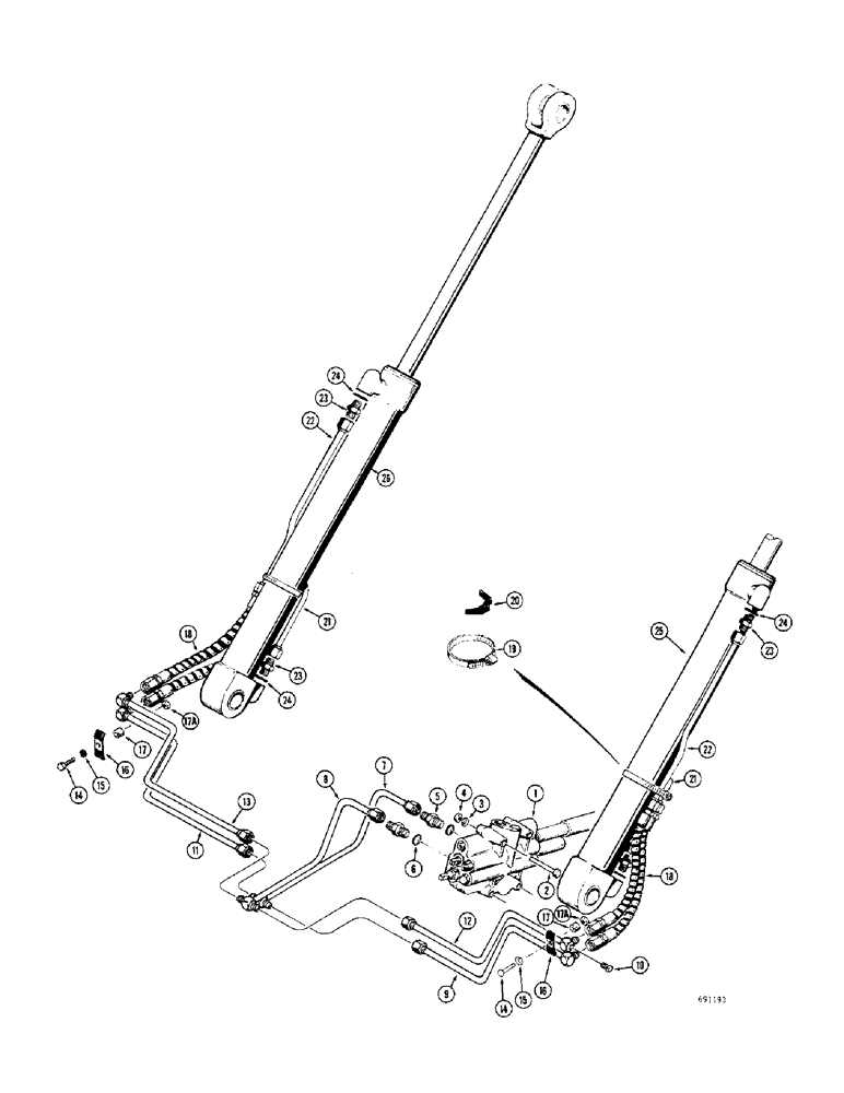 Схема запчастей Case 680CK - (146) - LOADER HYDRAULICS, LIFT CYLINDER (82) - FRONT LOADER & BUCKET