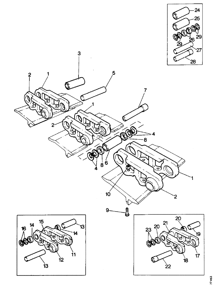 Схема запчастей Case 850 - (F08-1) - TRACK CHAIN - 5 ROLLER (04) - UNDERCARRIAGE