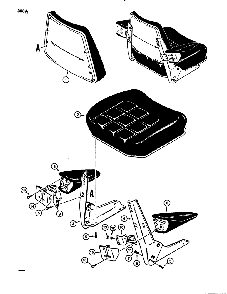 Схема запчастей Case 780B - (363A) - D81519 SEAT AND ARMRESTS (09) - CHASSIS/ATTACHMENTS