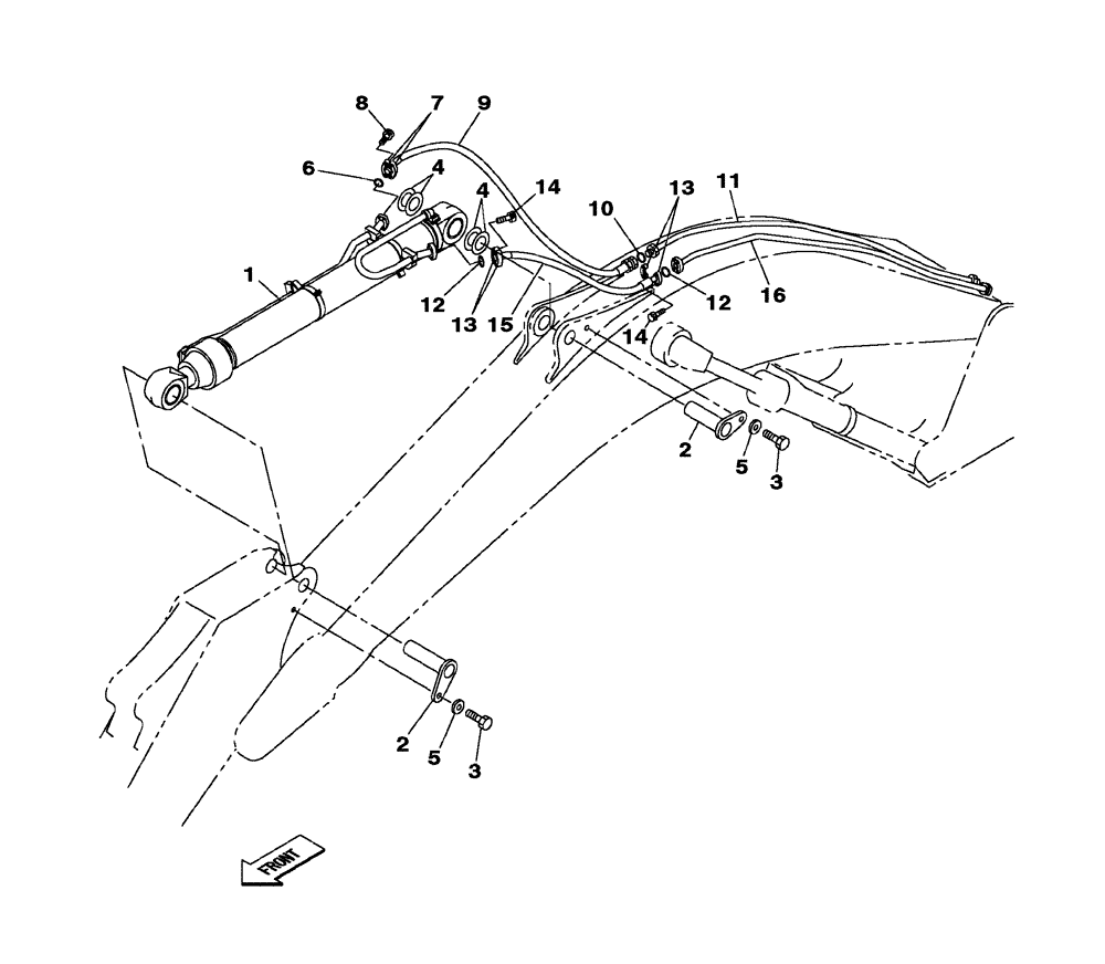 Схема запчастей Case CX470C - (08-017-01[01]) - HYDRAULIC CIRCUIT - DIPPER CYLINDER - WITHOUT SAFETY VALVE (07) - HYDRAULIC SYSTEM