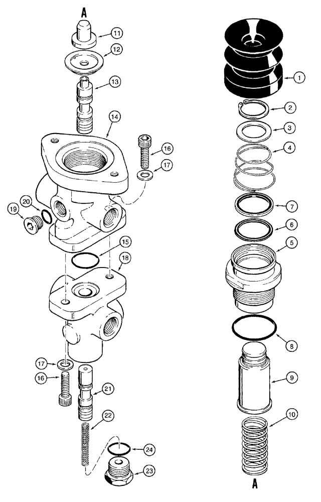 Схема запчастей Case 921B - (7-026) - BRAKE VALVE (07) - BRAKES