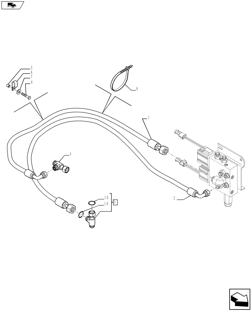 Схема запчастей Case 590SN - (35.726.2502) - COUPLER VALVES FOR FOR PILOT CONTROLS (35) - HYDRAULIC SYSTEMS