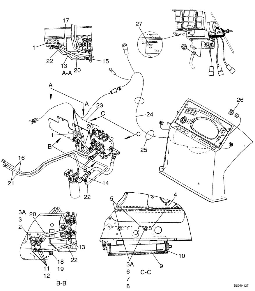 Схема запчастей Case 570MXT - (08-07B) - HYDRAULICS - RIDE CONTROL (87433240 SOLENOID VALVE)(MODELS WITH HUSCO LOADER VALVE) (08) - HYDRAULICS