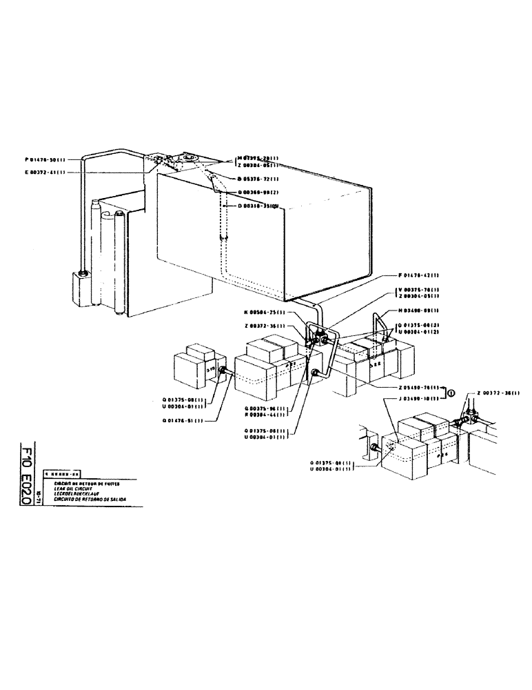 Схема запчастей Case GC120 - (055) - LEAK OIL CIRCUIT 