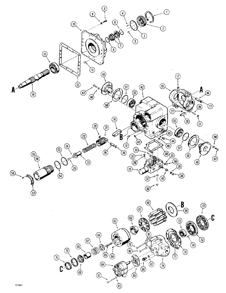 Схема запчастей Case 475 - (212) - R24324 HYDROSTATIC PUMP, VIBRATOR DRIVE (29) - HYDROSTATIC DRIVE