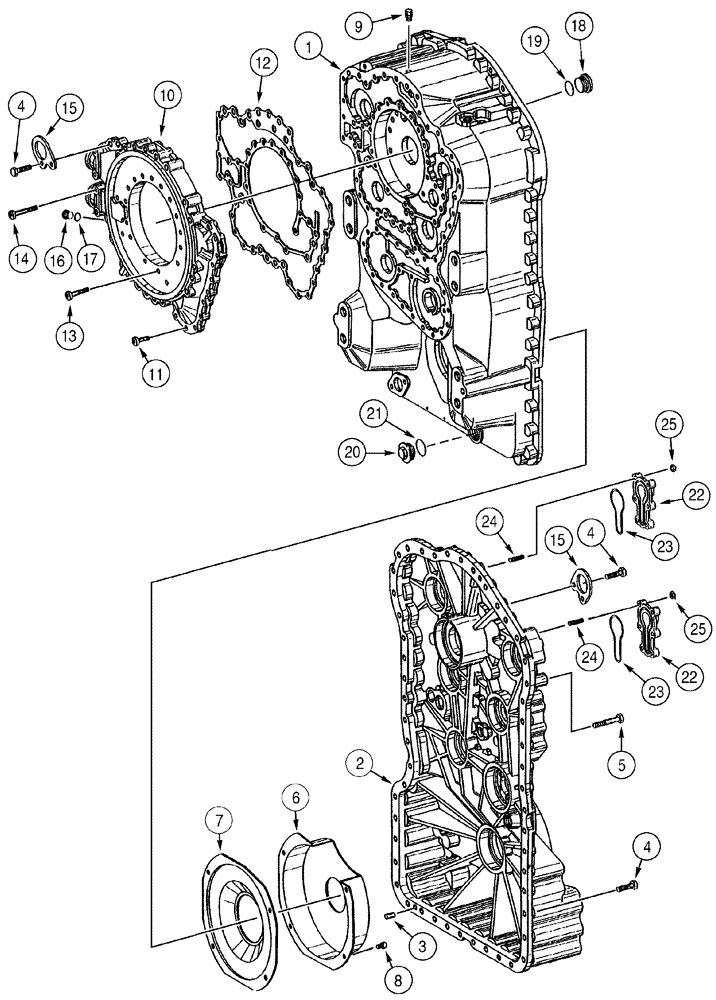 Схема запчастей Case 621C - (06-016) - TRANSMISSION ASSEMBLY HOUSING (06) - POWER TRAIN