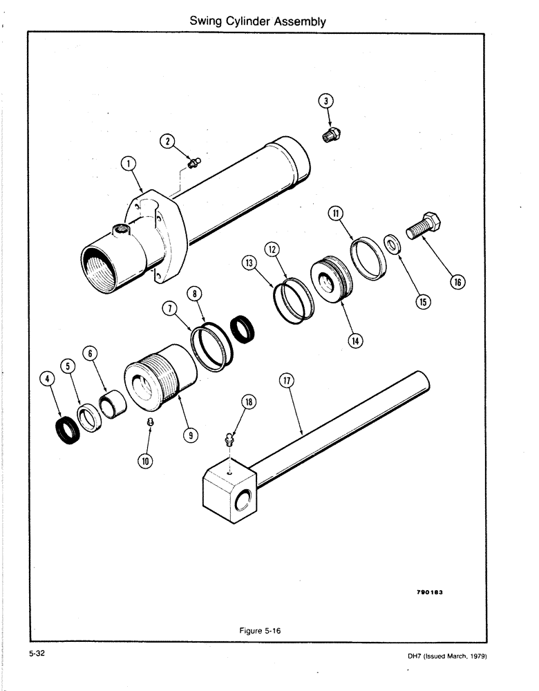 Схема запчастей Case DH7 - (5-32) - SWING CYLINDER ASSEMBLY (35) - HYDRAULIC SYSTEMS